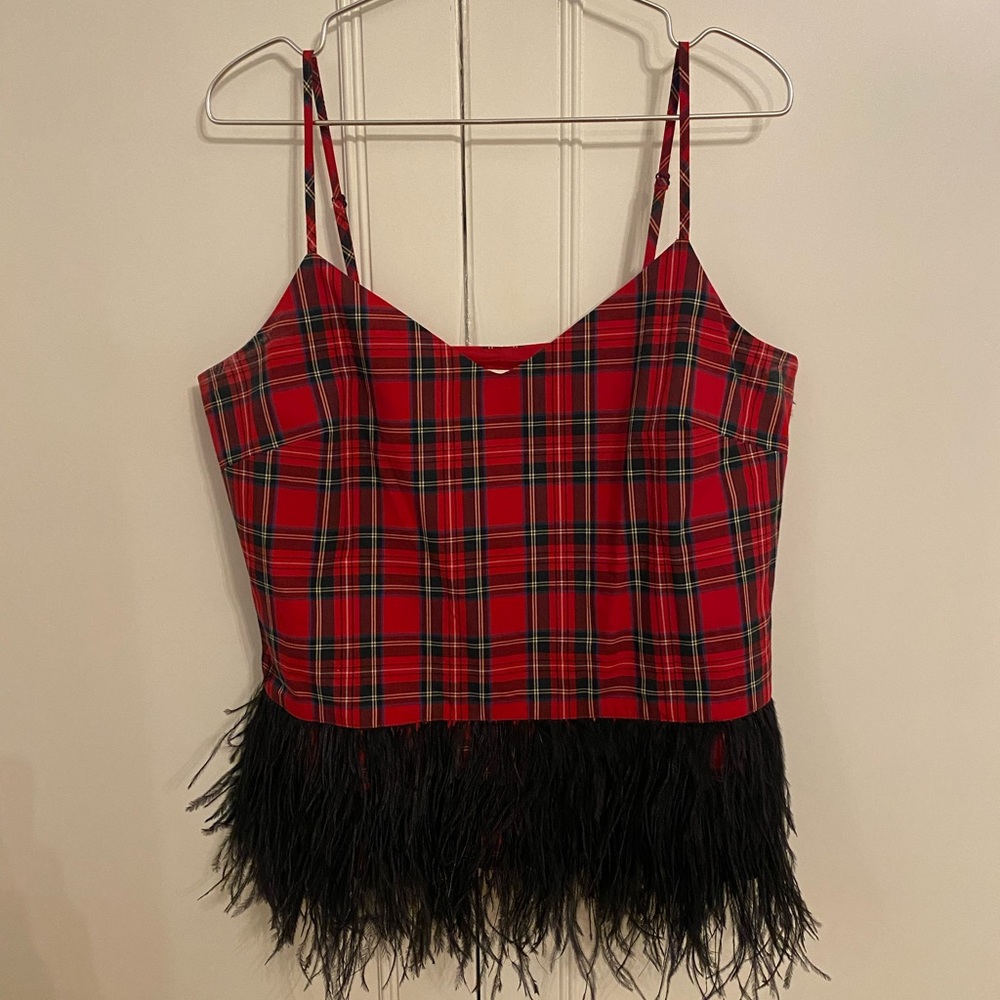 Sail to Sable — Tartan Plaid Top with feather bottom